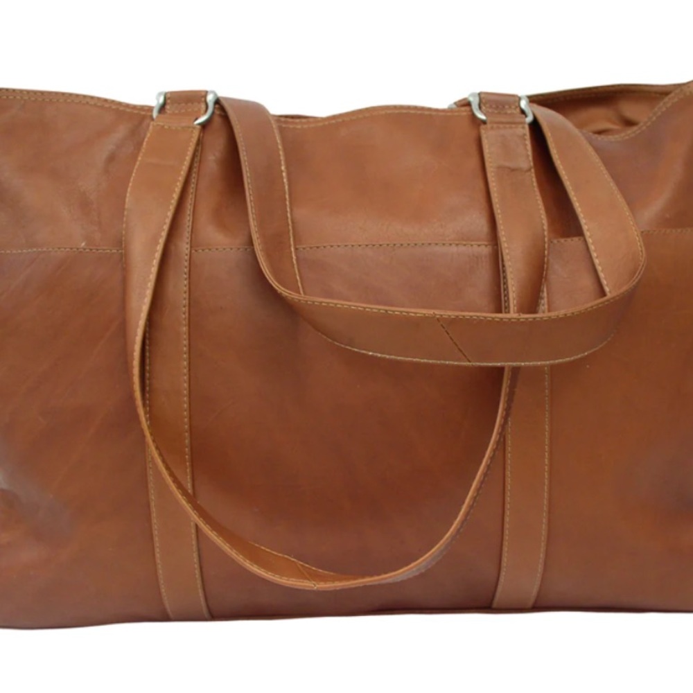 NEW 19” Brown “Saddle” Leather Tote